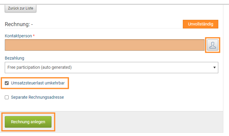 Abb. 7: Neue Rechnung anlegen