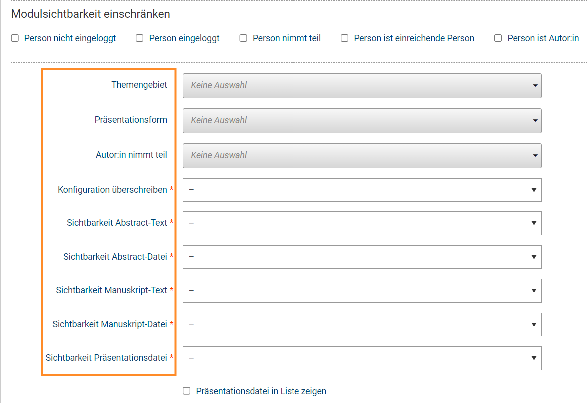 Abb. 9: Modulsichtbarkeit einschränken